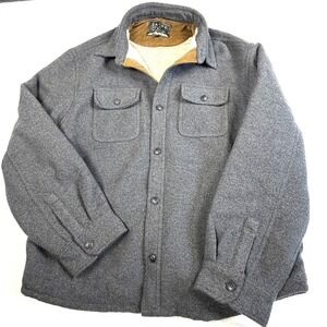 Jachs New‎ York Mens XXL Gray Fleece Sherpa Lined Shirt Jacket Shacket